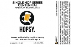 Empirical Brewery - Hopsy. Single Hop Series Centennial American India Pale Ale