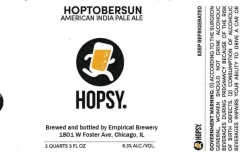 Empirical Brewery - Hopsy. Hoptobersun American India Pale Ale