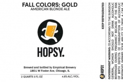 Empirical Brewery - Hopsy. Fall Colors: Gold American Blonde Ale