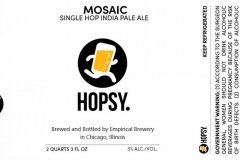Empirical Brewery - Hopsy. Mosaic Single Hop India Pale Ale