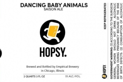 Empirical Brewery - Hopsy. Dancing Baby Animals Saison Ale