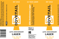 Dovetail Brewery - 10th Anniversary Lager