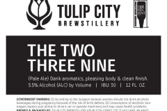 Tulip City Brewstillery - The Two Three Nine